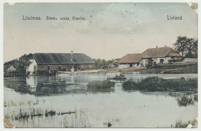 koloreeritud trükipostkaart, Viljandimaa, Rimmu veski, u 1905  duplicate photo