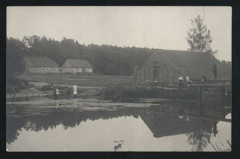 fotopostkaart, Karksi khk, Polli, veski, tiik, u 1915? 1920?