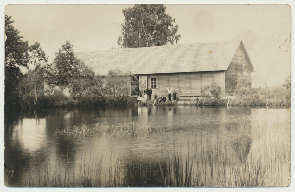 foto, Verilaske?, Kulli järv ja veski-küün, inimesed u 1930
