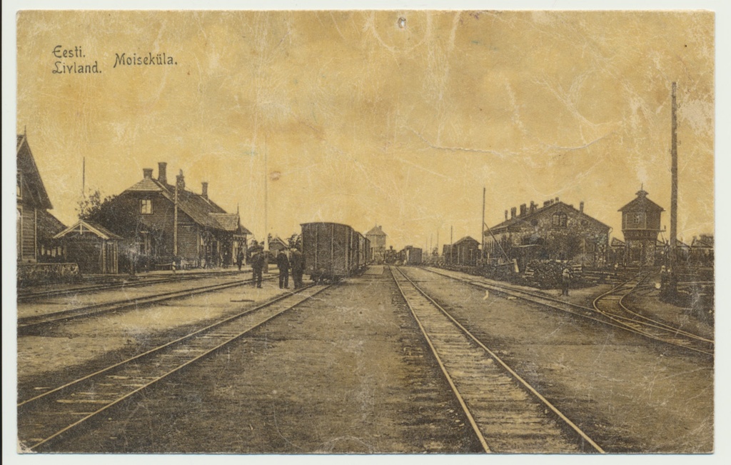 trükipostkaart, Viljandimaa, Mõisaküla, raudteejaam, u 1910