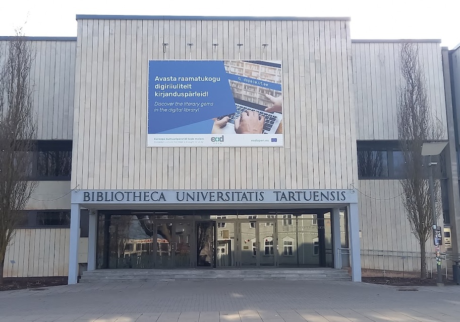 Tartu. New building of the University of Tartu library rephoto