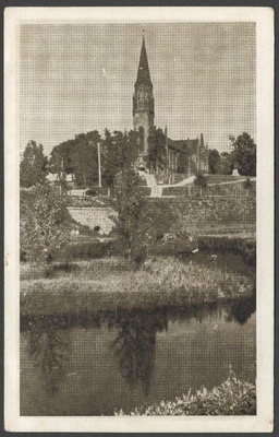 trükipostkaart, Viljandi, Valuoja org (Väiketiik), Pauluse kirik, u 1935  duplicate photo