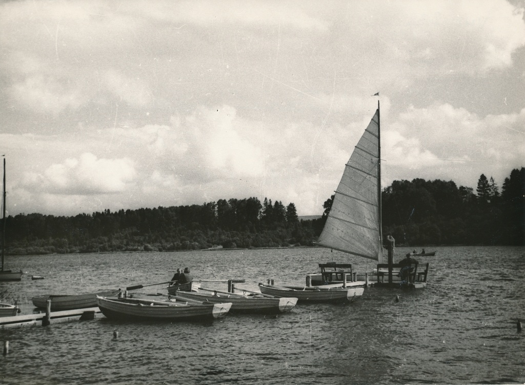 foto, Viljandi, paadisild, purjekas, 1961, foto J. Norden