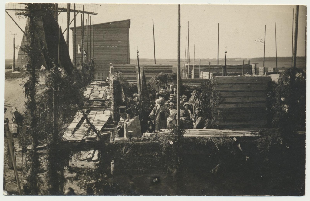 foto, Viljandi, Vene klubi ehitamine, Turu tn 6, taga tuuleveski, 1915