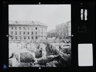 Tallinn. Kvartal nr 37. Ehitusarheoloogia. Harju tänava stereofotogramm-meetriline mõõdistamine.  duplicate photo