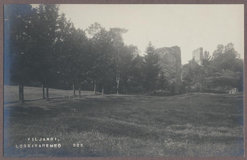 foto albumis, Viljandi, lossimäed, puiestee II Kirsimäelt Kaevumäele, u 1920, foto J. Riet