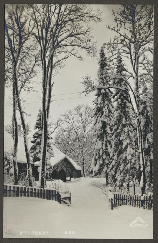 foto albumis, Viljandi, lossimäed, I Kirsimägi, vana loss, u 1930, foto J. Riet