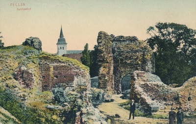 koloreeritud trükipostkaart Viljandi lossimäed, Kaevumägi  duplicate photo