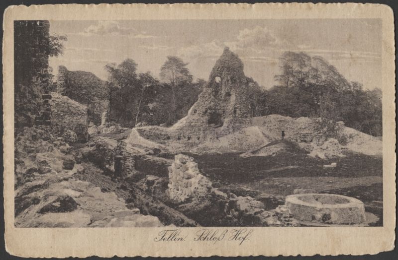 trükipostkaart, Viljandi, Kaevumägi, kaev, Mungamüür, värav, u 1912, foto A. Livenstroem, kirjastus Kluge & Ströhm, trükk Stockholm...