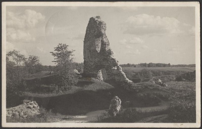 fotopostkaart, Viljandi, Kaevumägi, Mungamüür, järve vastaskallas, talu hooned, u 1932, foto T. Parri  duplicate photo