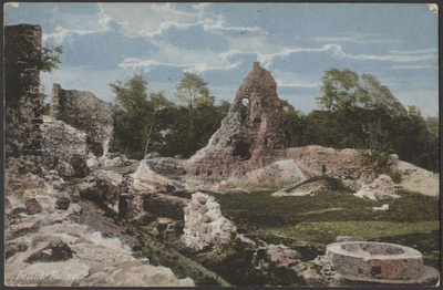 trükipostkaart, Viljandi, Kaevumägi, kaev, Mungamüür, värav, koloreeritud, u 1912, Buchhandlung Lehrerverein, Fellin  duplicate photo