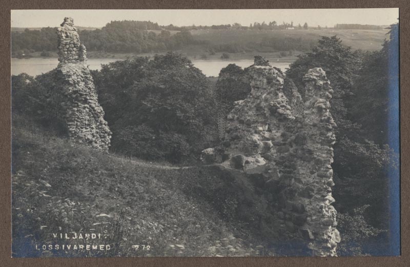 foto albumis, Viljandi, Kaevumägi, järv, vastaskallas, u 1915, foto J. Riet