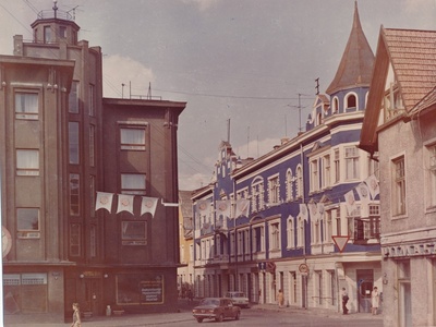värvifoto, Viljandi, Lossi ja Tartu tn ristmik, 1983, K. Kuusk  duplicate photo