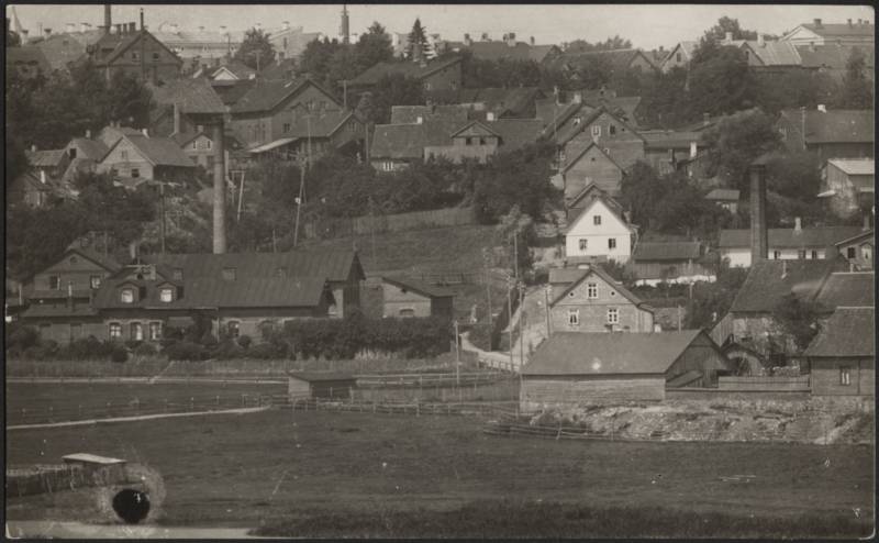 fotopostkaart, Viljandi, Liiva tn, ümbrus, tapamaja, u 1925, foto J. Riet?