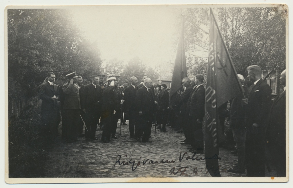 foto, Viljandimaa, Võhma, riigivanem K. Päts, maavanem ja teised, 1934