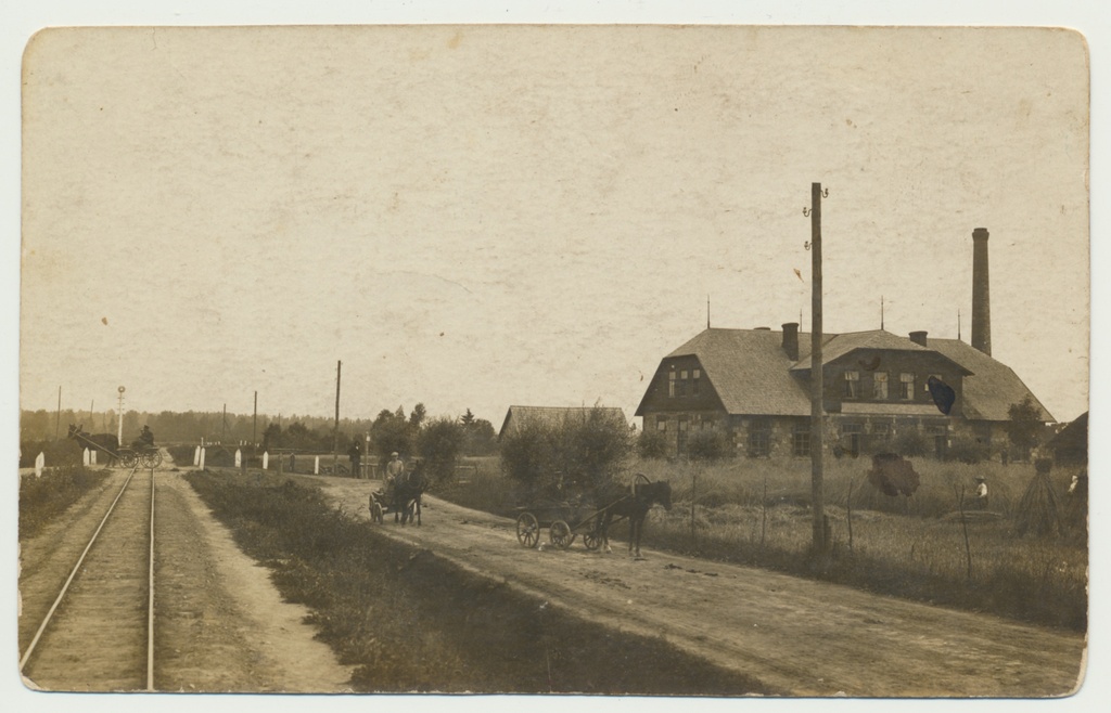 foto, Viljandimaa, Võhma, meierei, raudtee ülesõit, u 1915