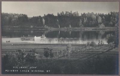 foto albumis, Viljandi, karjamaa, järv, supelusmaja, u 1910, foto J. Riet  duplicate photo