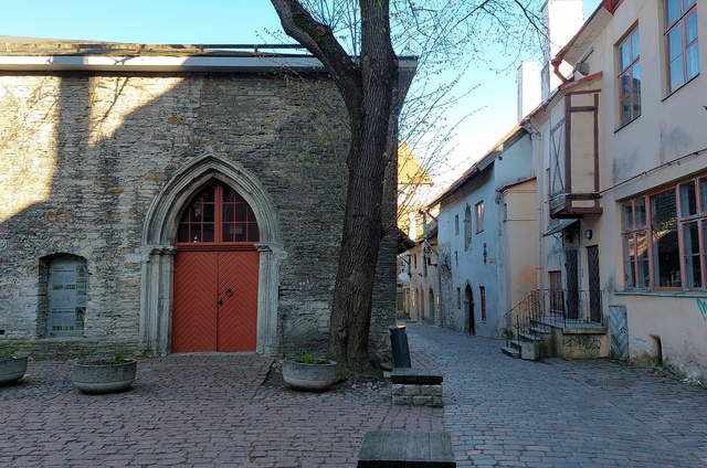 Saint Katariina monastery tower in the Old Town of Tallinn rephoto