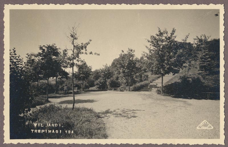 foto albumis, Viljandi, Trepimäe alumine osa, puhkeplats, u 1920, foto J. Riet
