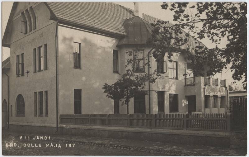 fotopostkaart, Viljandi, Jakobsoni tn 8, Villa Doll, u 1925, foto J. Riet