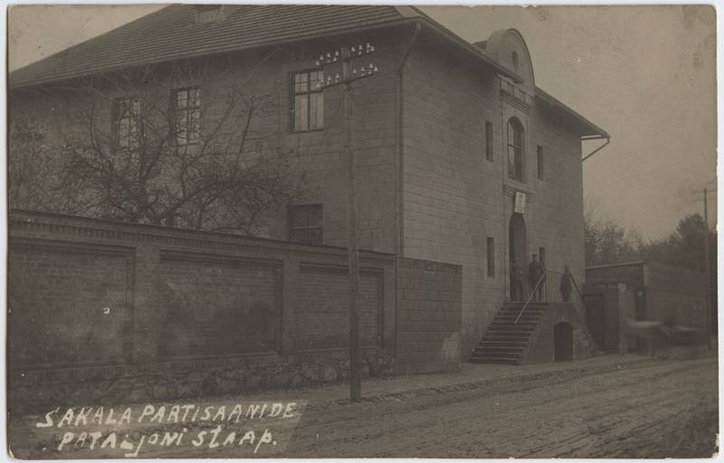 fotopostkaart, Viljandi, Jakobsoni tn 14, Sakala Partisanide Pataljoni staabihoone (parun Wolffi maja), 1922