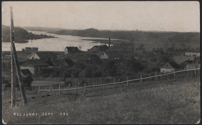 fotopostkaart, Viljandi, järv, ümbrus, Jakobsoni tn poolt, u 1925, foto J. Riet