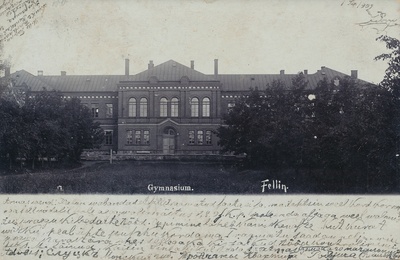 foto, Viljandi Maagümnaasium, esikülg, u 1902  duplicate photo