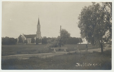 foto, Halliste khk, Halliste kirik, tee, sild, u 1930  duplicate photo