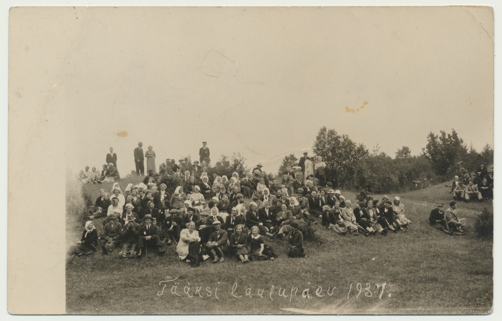 foto, Suure-Jaani khk, Tääksi laulupäev, publik, 1937 foto Oskar Kivisild
