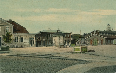 trükipostkaart, koloreeritud, Viljandi, turuplats, teemaja, u 1904, kirjastaja E. Ring  duplicate photo