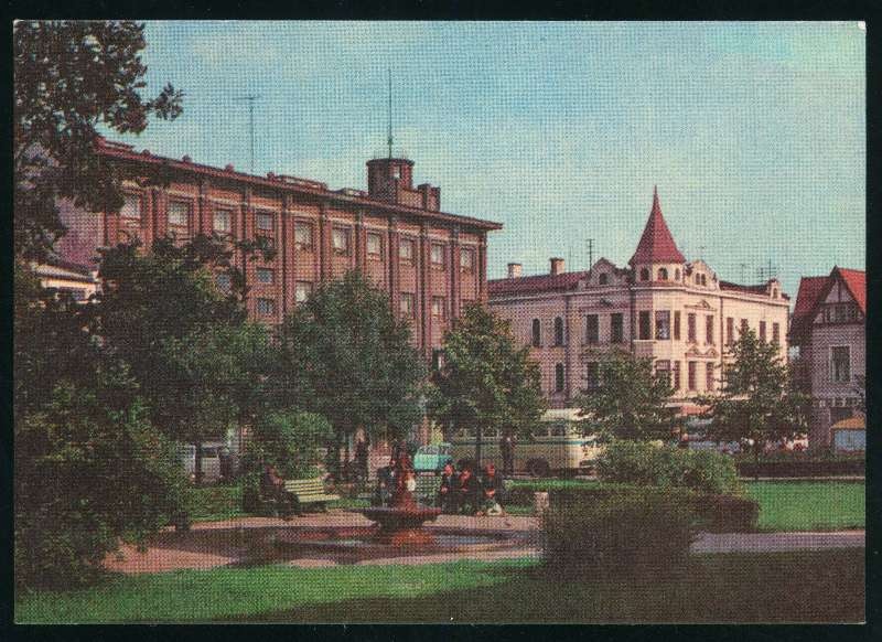 trükipostkaart, Viljandi Keskväljak, värviline, u 1965, foto E. Veliste, kirjastus Eesti Raamat