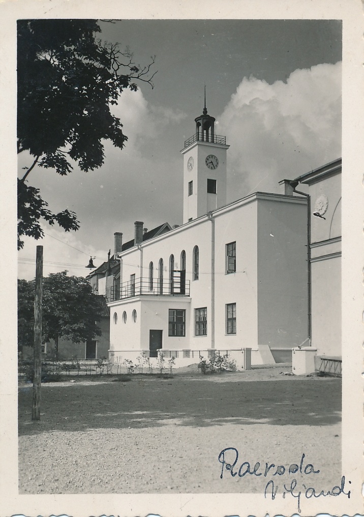 foto, Viljandi uus raekoda, tagakülg, (1/2 postkaart), u 1936