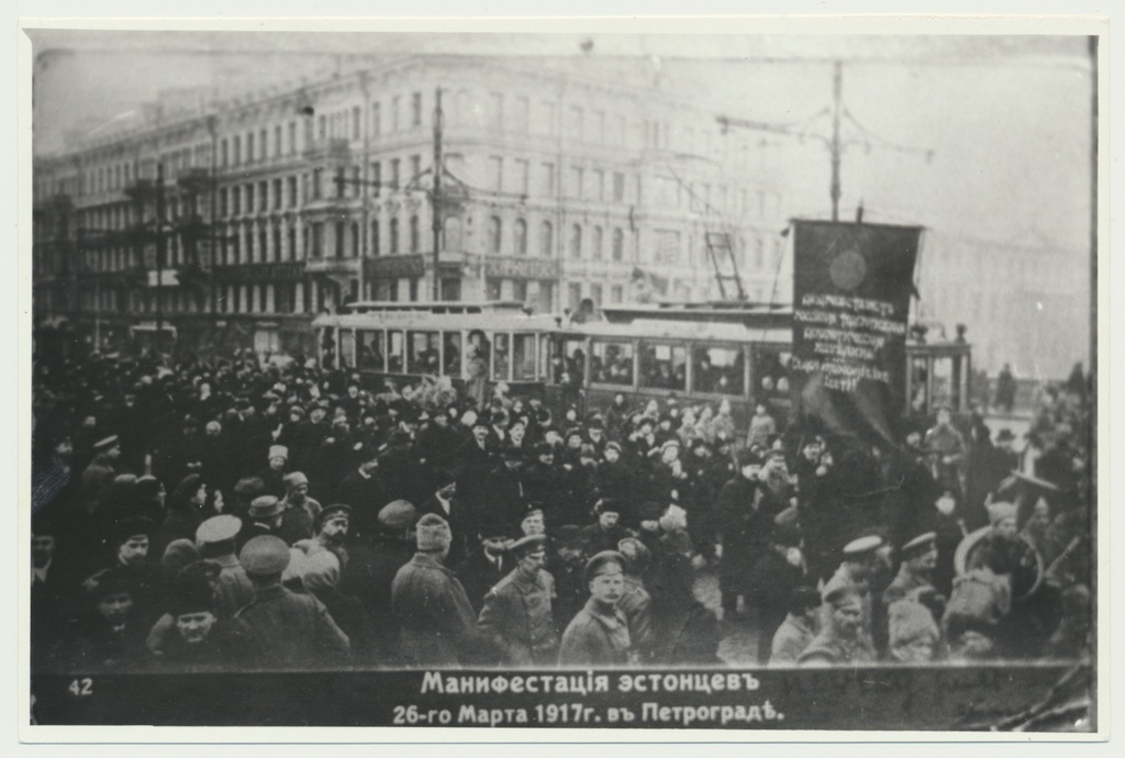 fotokoopia, Petrograd, eestlaste manifestatsioon, 26.03.1917