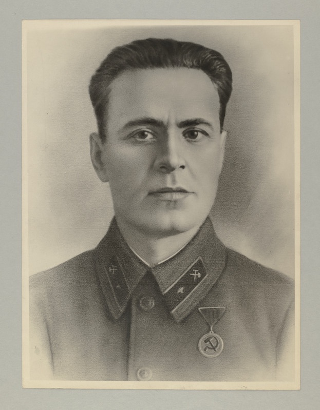 Seeria: "Partisaniliikumine Valgevene NSV-s Suure Isamaasõja perioodil". Nõukogude Liidu kangelane K.S.Zaslonov , kes langes lahingus 16.11.1942.a. Rindportree.