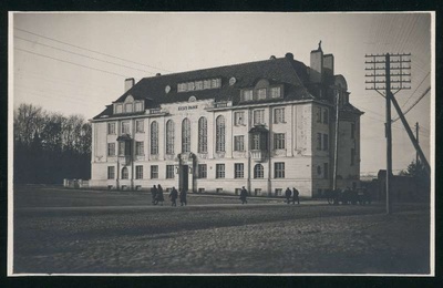 fotopostkaart, Viljandi, Eesti Panga Viljandi osakonna hoone, 1929, foto J. Riet  duplicate photo