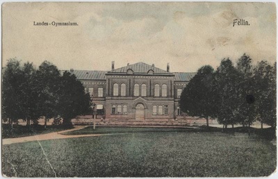 trükipostkaart, Viljandi, Uueveski tee 1, maagümnaasium, u 1915  duplicate photo