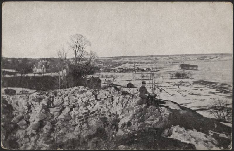 trükipostkaart, Viljandi, Kivistiku, järv, taga vasakul G. Rosenberg'i maja, lossimägede poolt, u 1915