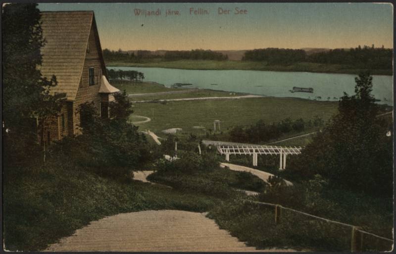 trükipostkaart, Viljandi, järv Trepimäe poolt, koloreeritud, u 1909, Verlag von A. Tõllasepp
