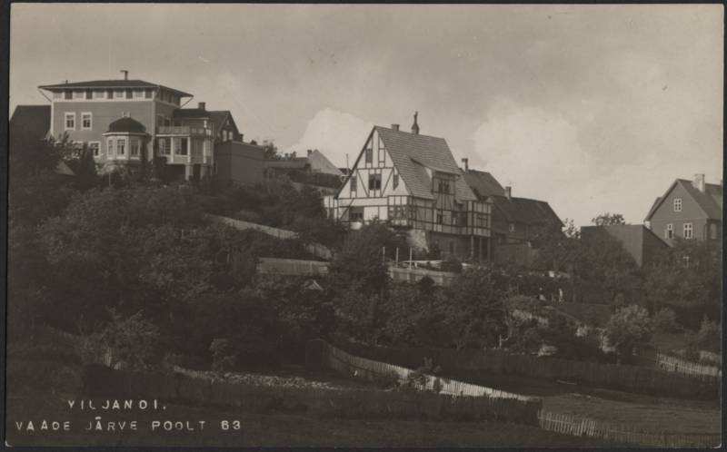fotopostkaart, Viljandi, Trepimägi, villa Sellheim, Eiche u 1915