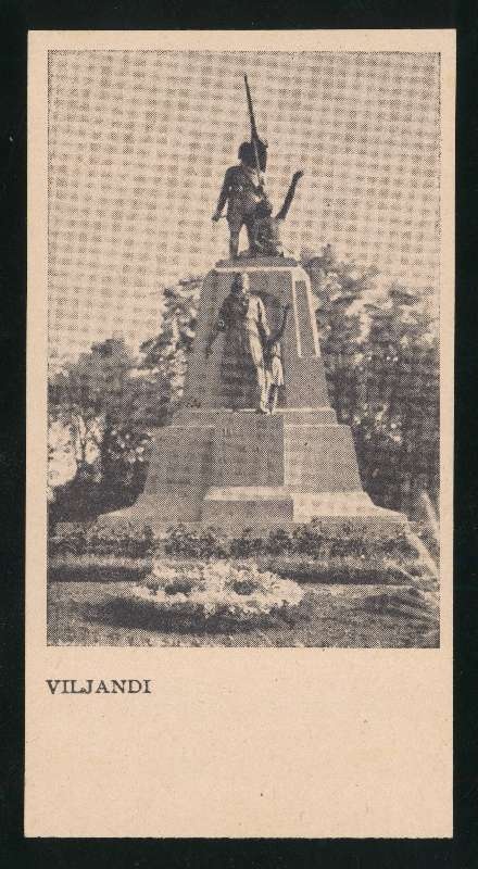 trükipostkaart, Viljandi, Eesti Vabadussõjas langenute mälestussammas, u 1935