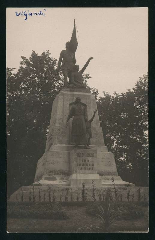 fotopostkaart, Viljandi Eesti Vabadussõjas langenute, mälestussammas, 23.08.1931