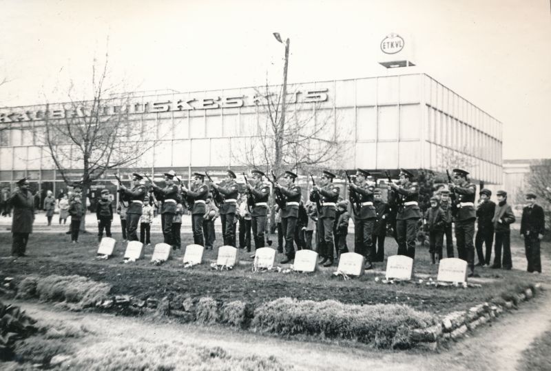 Foto. Saluut langenud sõjameeste auks. 1980. Asub HM 8294 kogus.