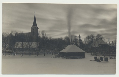 foto, Viljandimaa, Suure-Jaani, järv, kirik, köstrimaja, u 1930, foto J. Gregor  duplicate photo