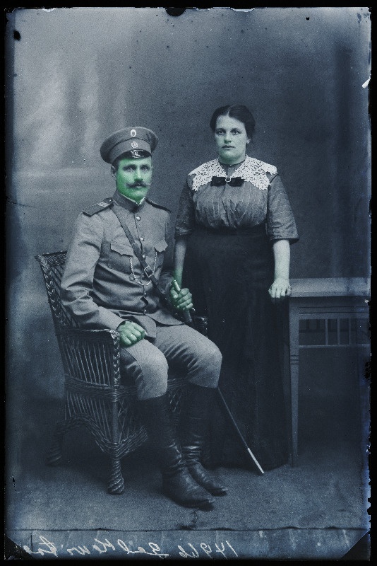 Sõjaväelane Galkewitsch (Galkevitš) naisega.
