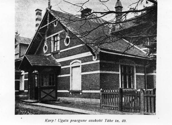Karlova. Korporatsiooni "Ugala" maja (Tähe 40; asus Väike-Tähe t vastas.)
Tartu, 1920-1930.