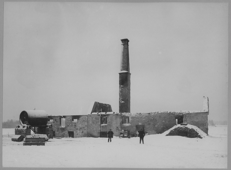 Karitsa mõisa viinavabrik pärast 1905.a ülestõusu käigus toimunud mõisate põletamist.