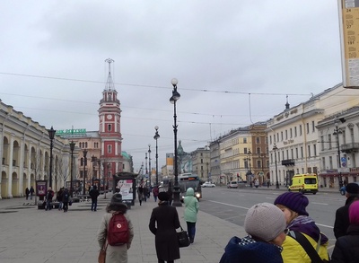 Foto. Peterburg. Linnavalitsuse hoone Nevski prospektil. 1891 rephoto