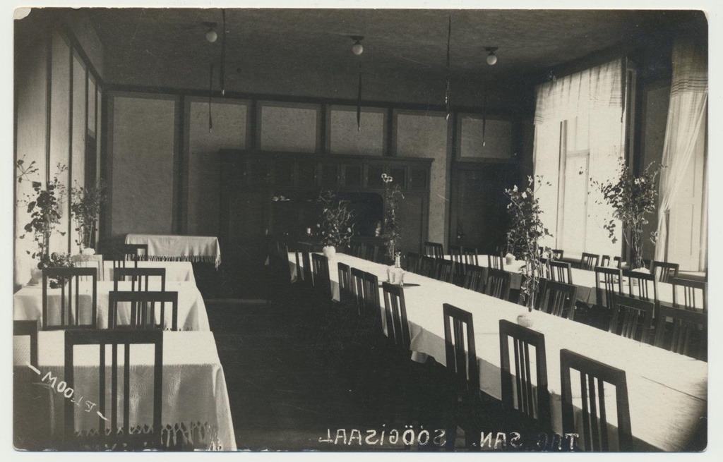 foto, Valgamaa, Taagepera sanatoorium, söögisaal, u 1925, foto Ploom