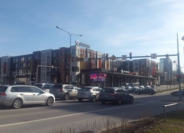 The crossing of market street and Riga highway in Tartu in 1970 rephoto