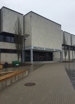 Tartu. New building of the University of Tartu library rephoto